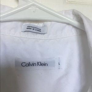 Calvin Klein short sleeve white button up L